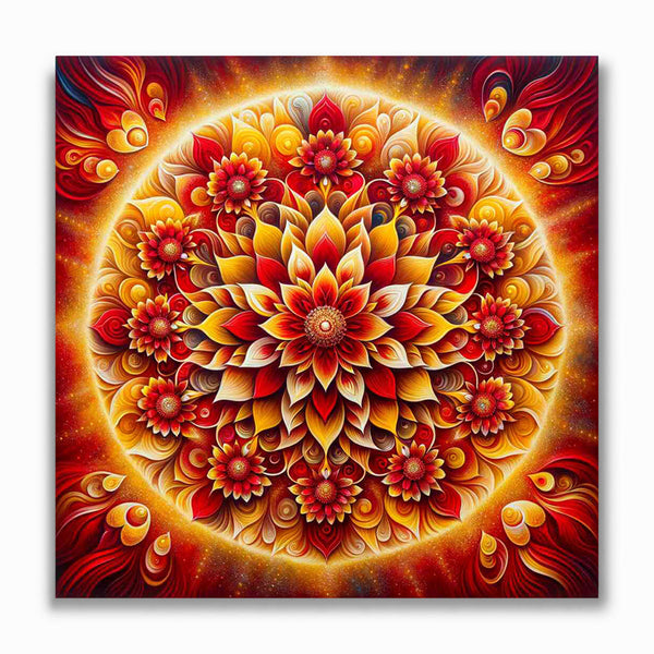 Malen nach Zahlen - Mandala rote Blume