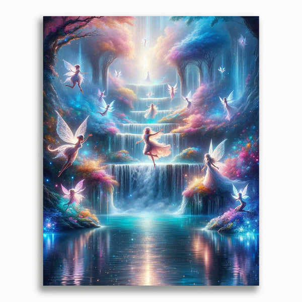 Malen nach Zahlen - Märchenwelt Wasserfall