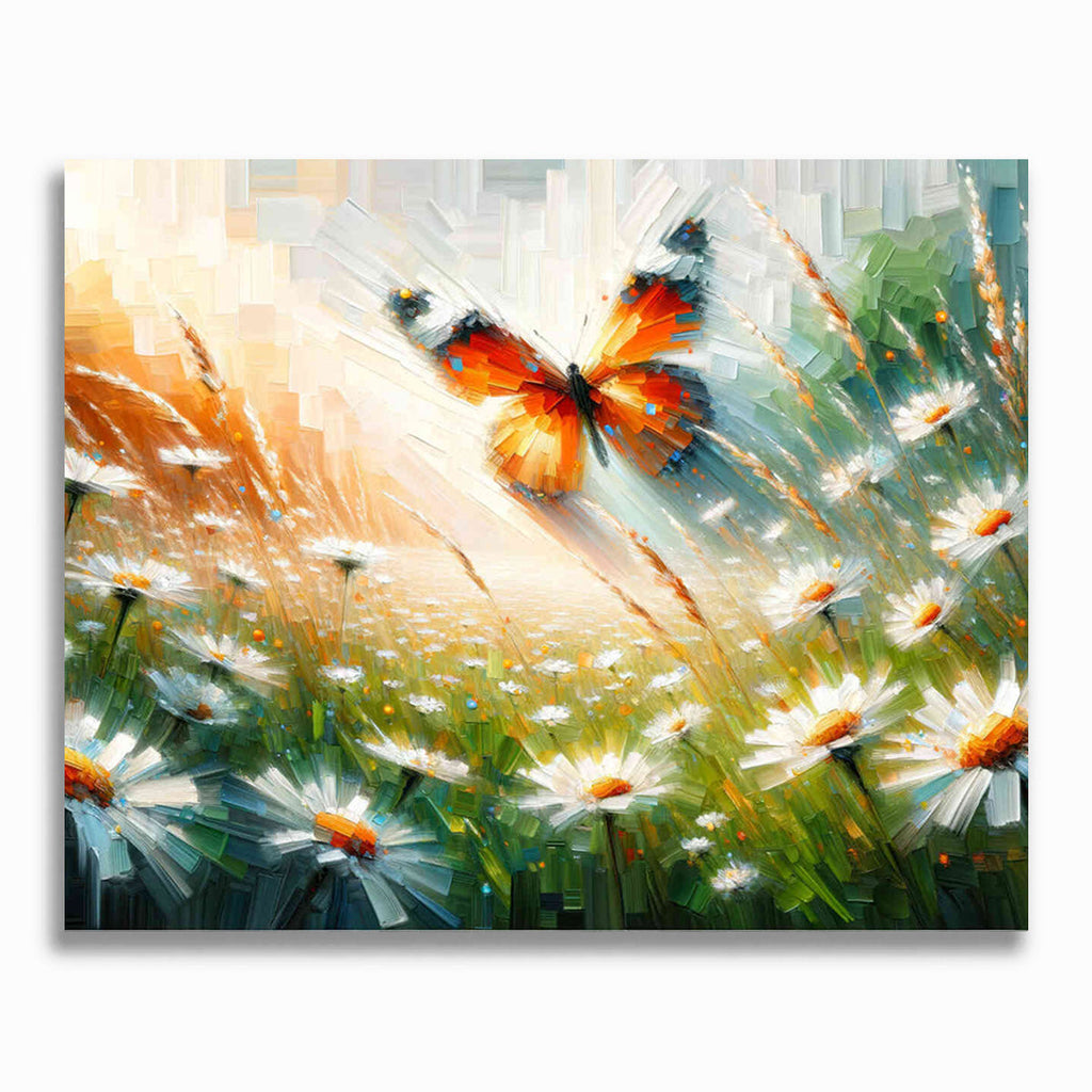 Malen nach Zahlen - Margerithenwiese, Schmetterling