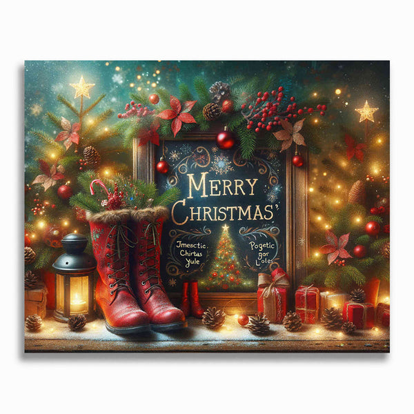 Malen nach Zahlen - Merry Christmas Deko