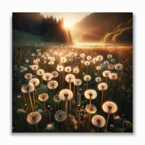 Malen nach Zahlen - Morgenlicht über dem Pusteblumenmeer