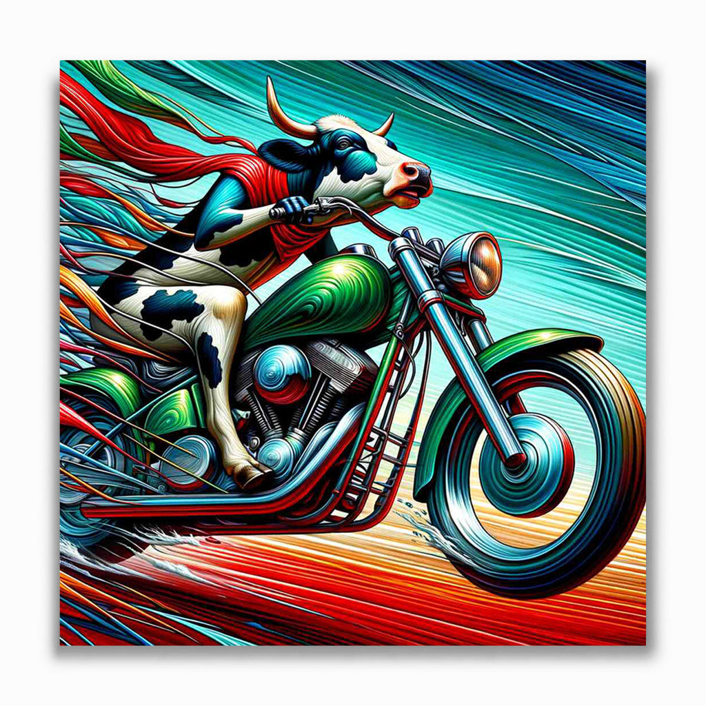 Malen nach Zahlen - Motorrad Kuh