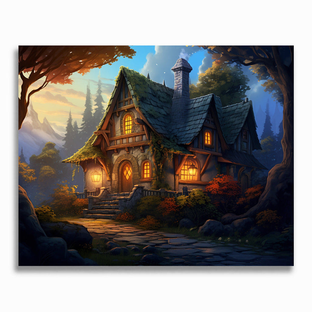 Malen nach Zahlen - Mystisches Haus