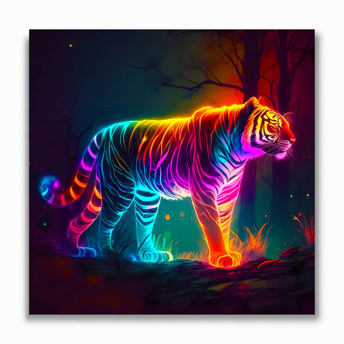 Malen nach Zahlen - Neon Tiger im Wald