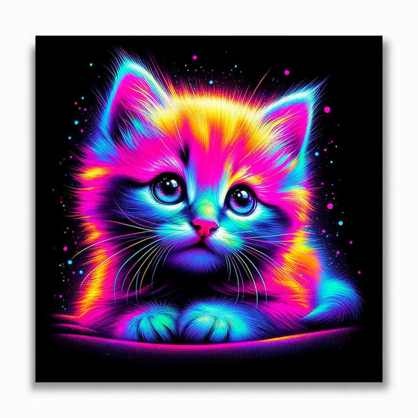 Malen nach Zahlen - Neon-Wunderkätzchen