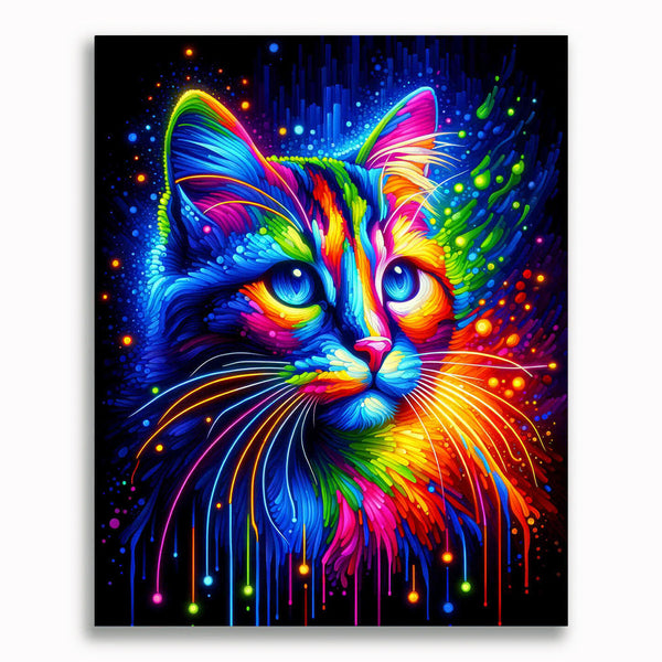 Malen nach Zahlen - Neonkatze