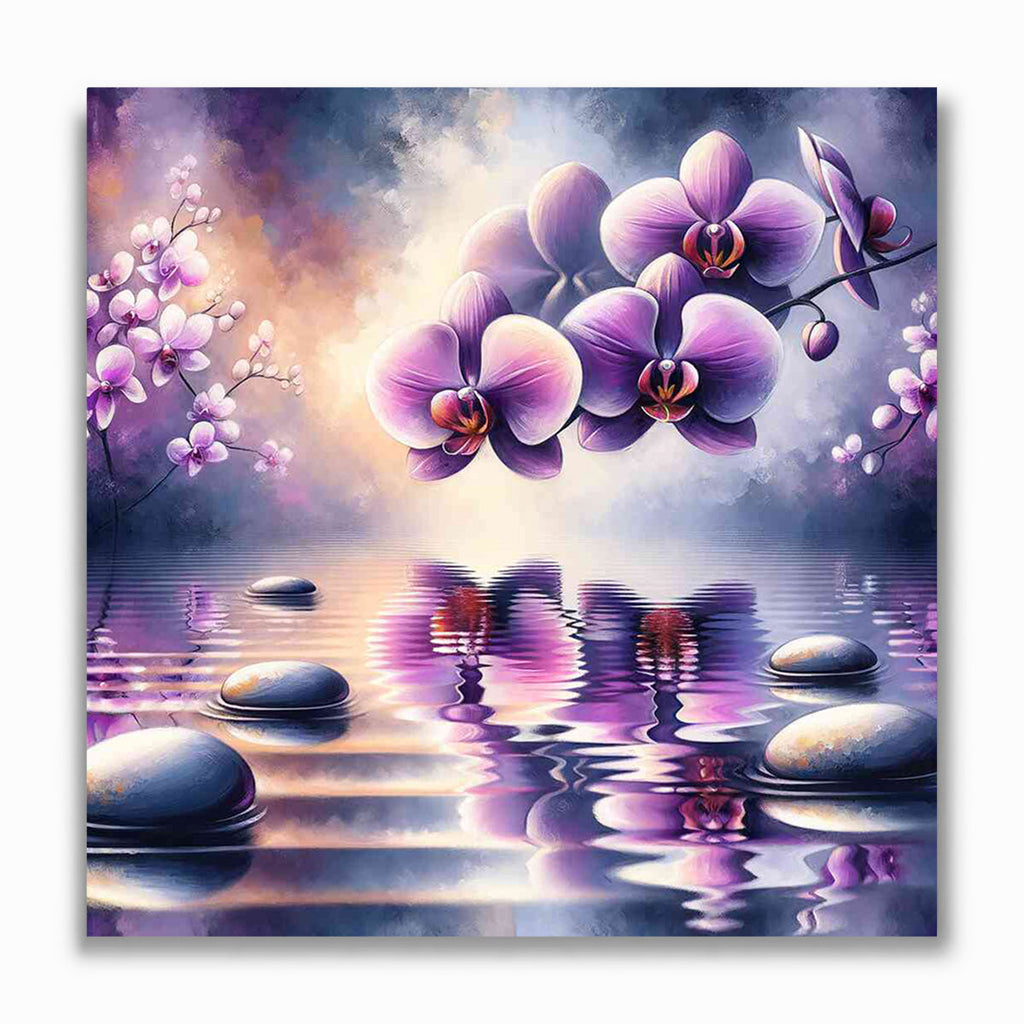 Malen nach Zahlen - Orchidee auf dem Wasser