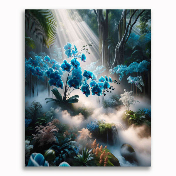 Malen nach Zahlen - Orchidee in blau