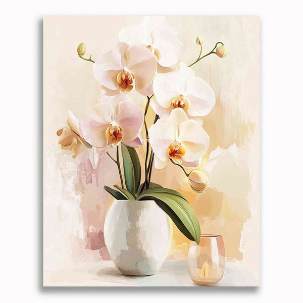 Malen nach Zahlen - Orchidee Teelichter