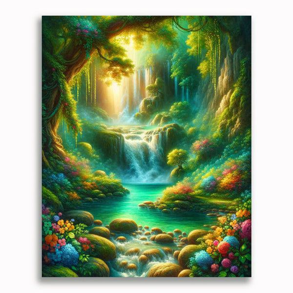 Malen nach Zahlen - Paradies, Wasserfall