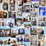 Collage verschiedener kunden mit malen nach zahlen personalisiertes foto als geschenk oder dekoratives kunstwerk