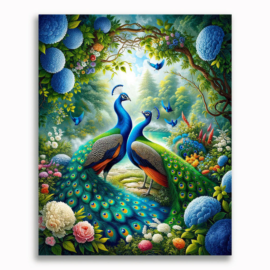 Malen nach Zahlen - Pfauenpärchen