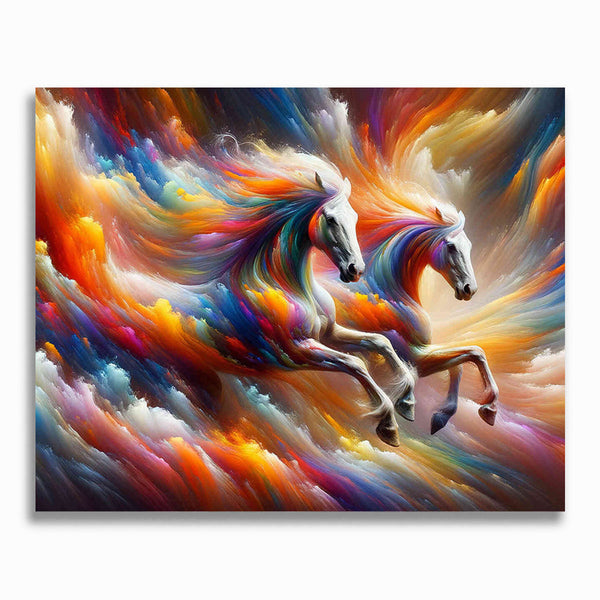 Malen nach Zahlen - Pferde im Wind