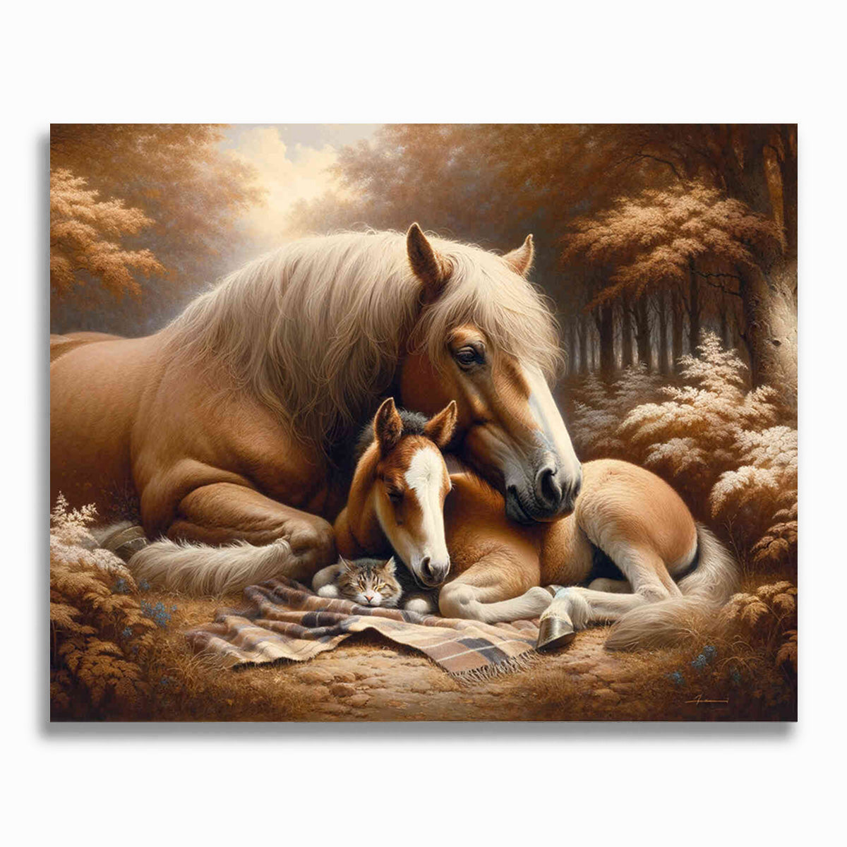 Malen nach Zahlen - Pferde und Katze