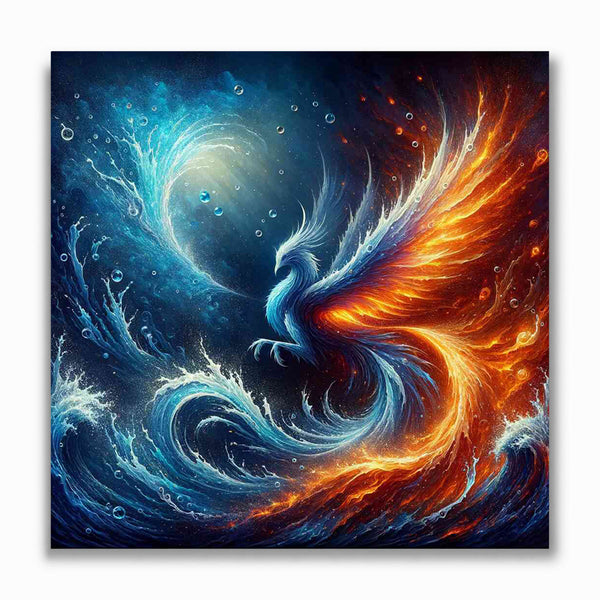 Malen nach Zahlen - Phönix Wasser und Feuer