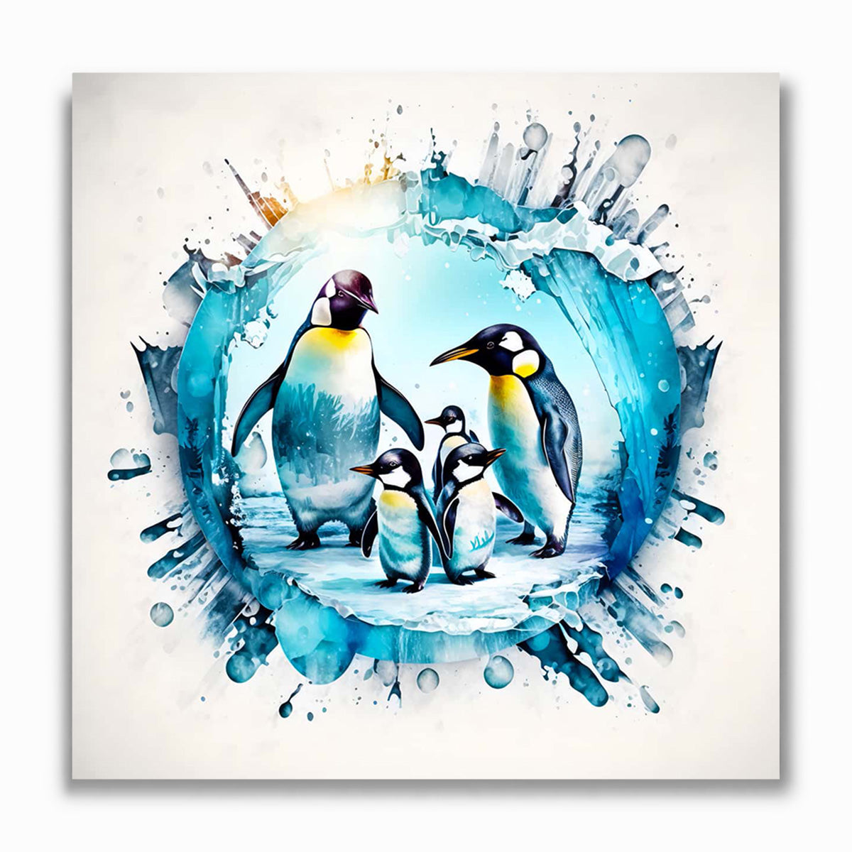 Malen nach Zahlen - Pinguine im Eis