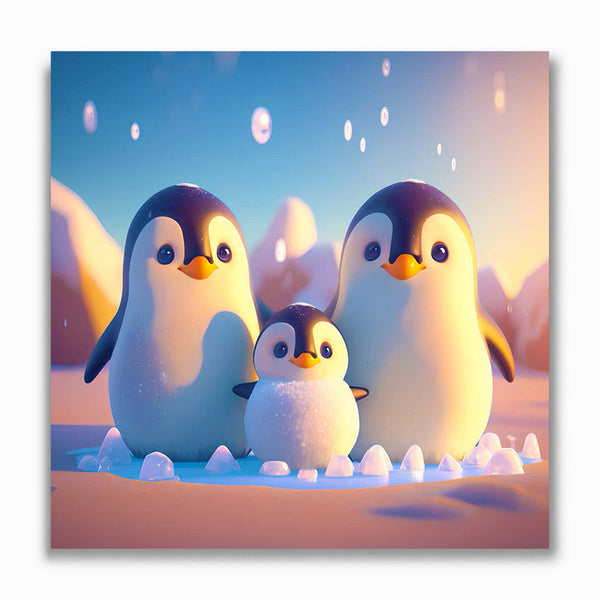 Malen nach Zahlen - Pinguinfamilie