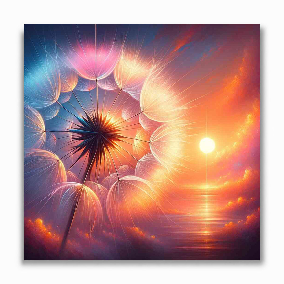 Malen nach Zahlen - Pusteblume Sonnenuntergang