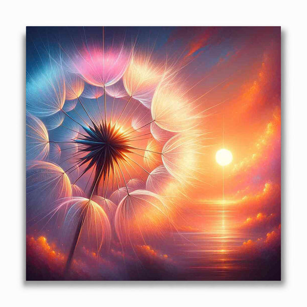 Malen nach Zahlen - Pusteblume Sonnenuntergang