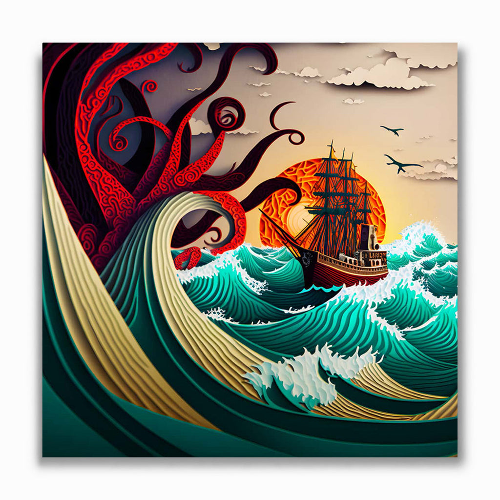 Malen nach Zahlen - Raue See Paperart