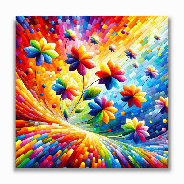 Malen nach Zahlen - Regenbogenblumen