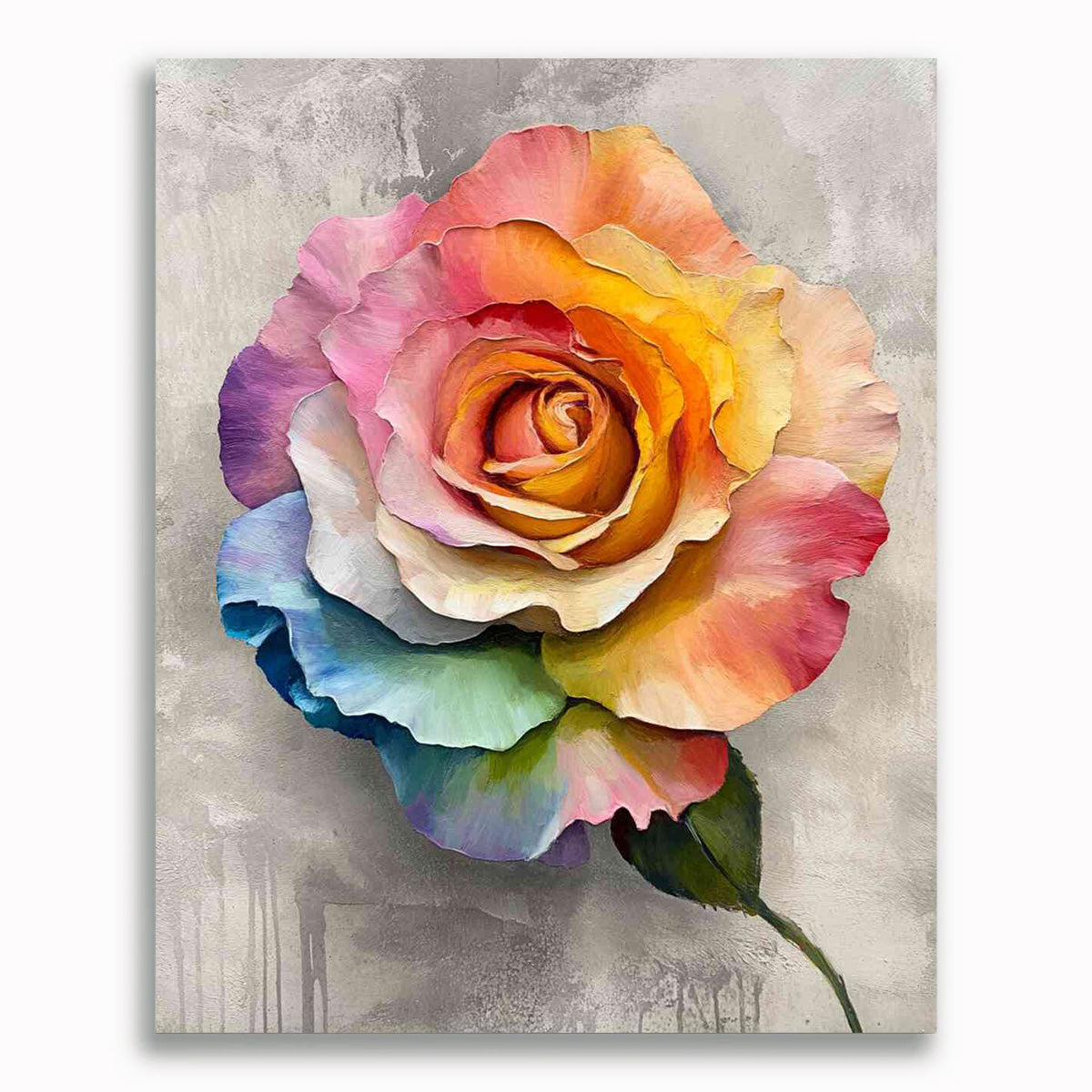 Malen nach Zahlen - Regenbogenrose