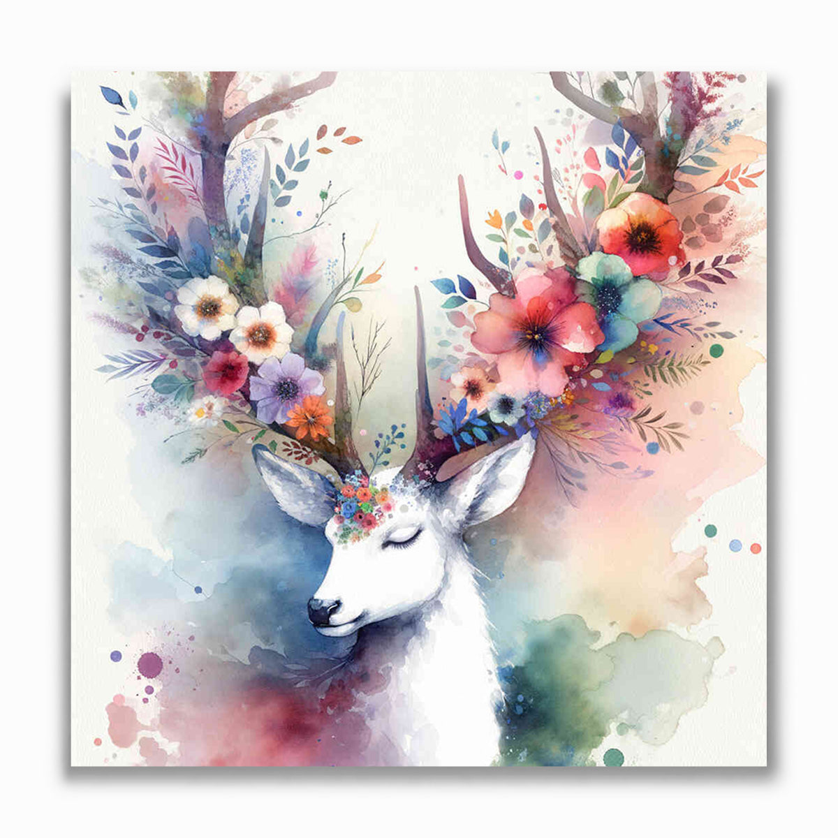 Malen nach Zahlen - Reh auf weißem Hintergrund