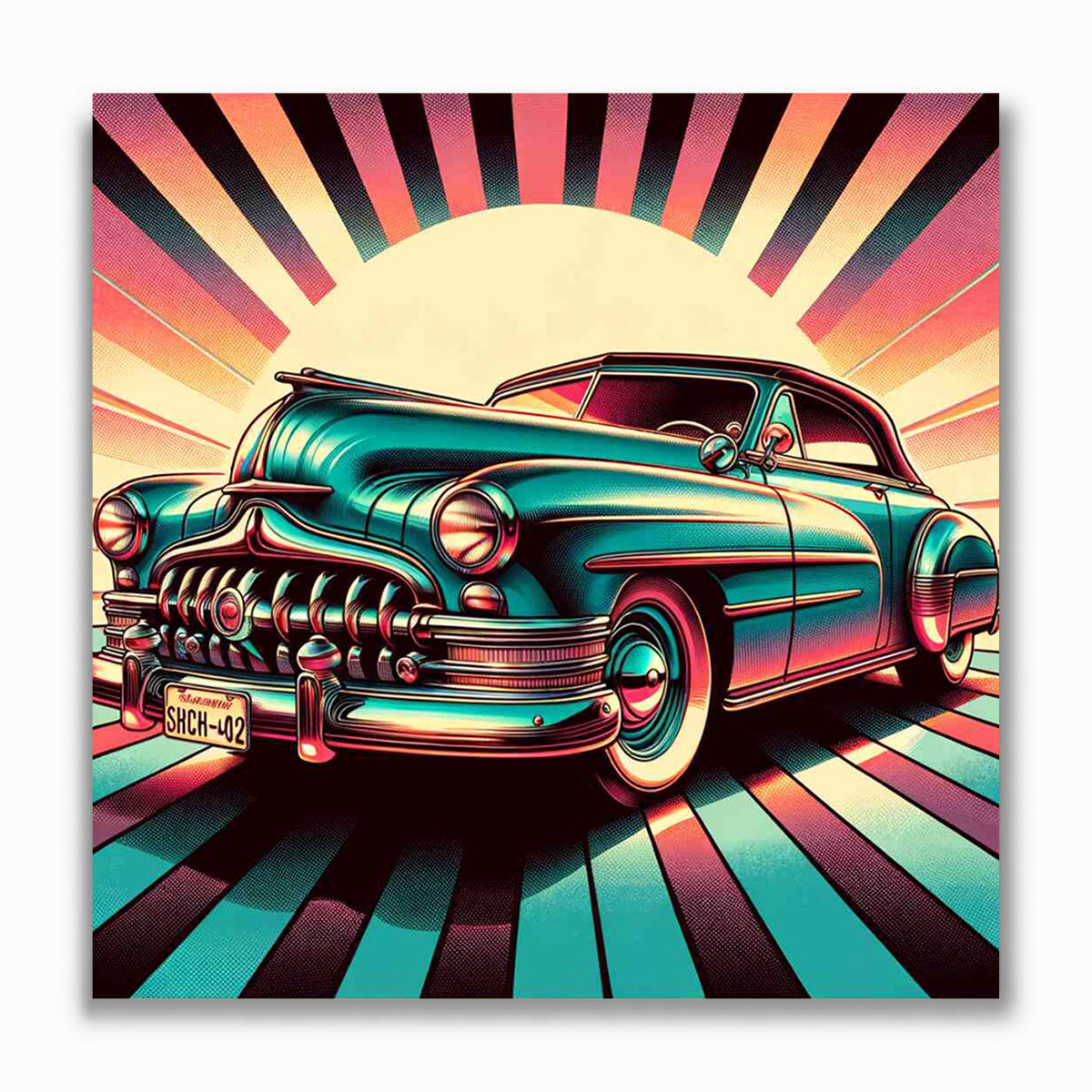 Malen nach Zahlen - Retro Auto