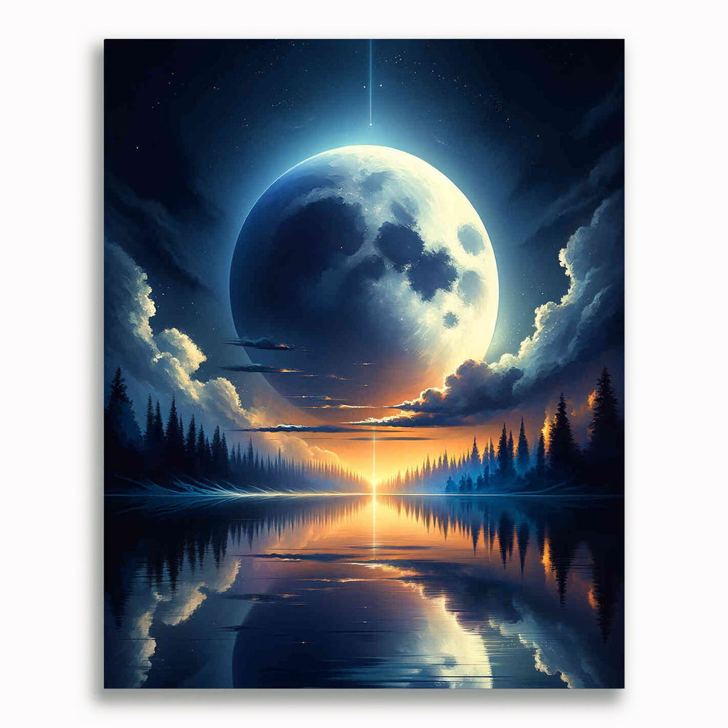 Malen nach Zahlen - Riesiger Vollmond