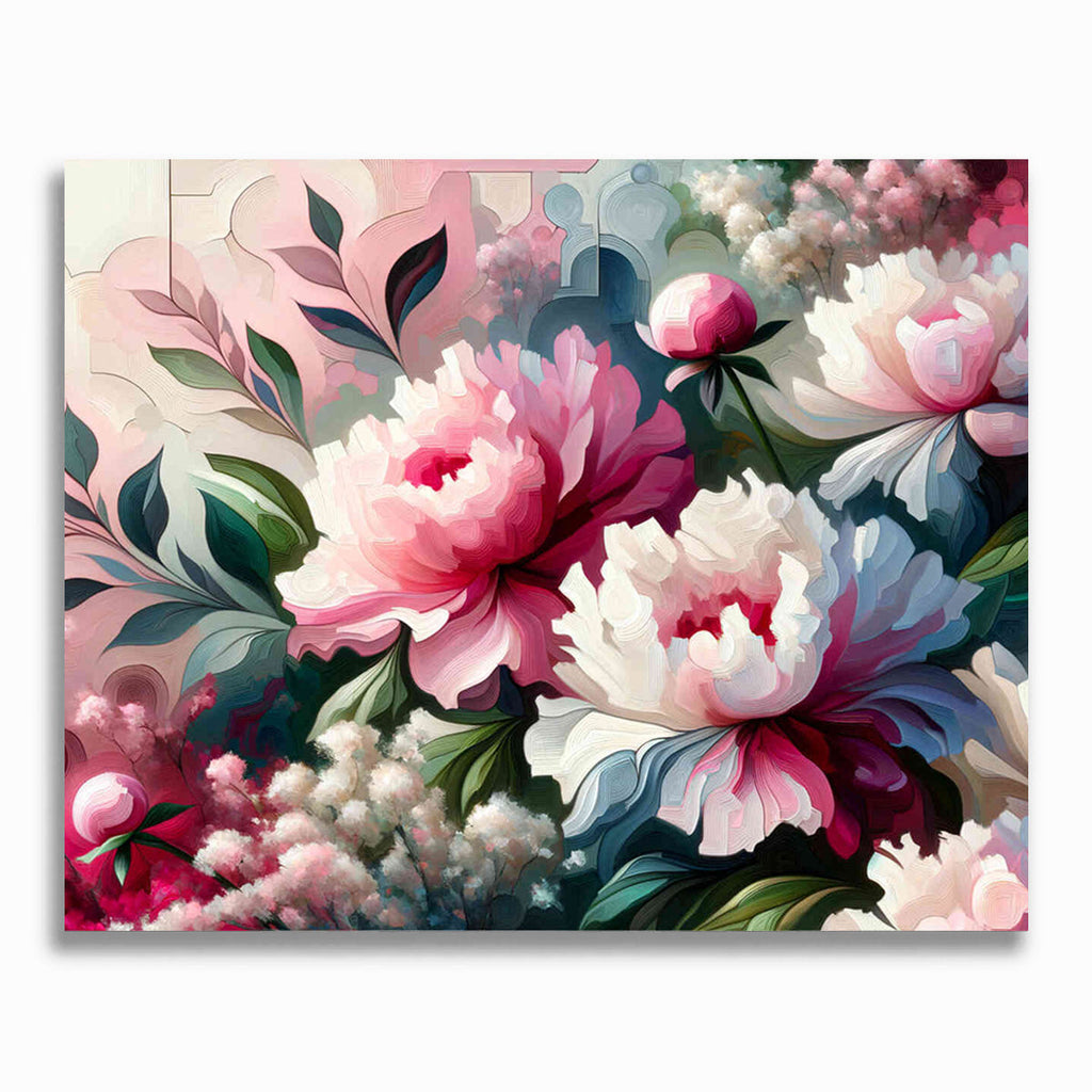 Malen nach Zahlen - Rosa Blumenstrauß, Pfingstrosen