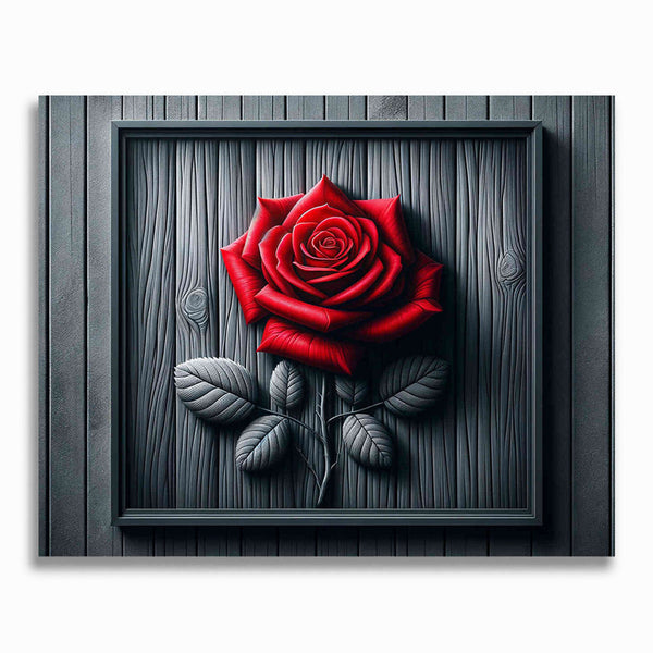 Malen nach Zahlen - Rose auf Holz