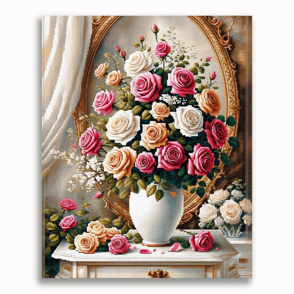 Malen nach Zahlen - Rosenstrauß, Edel