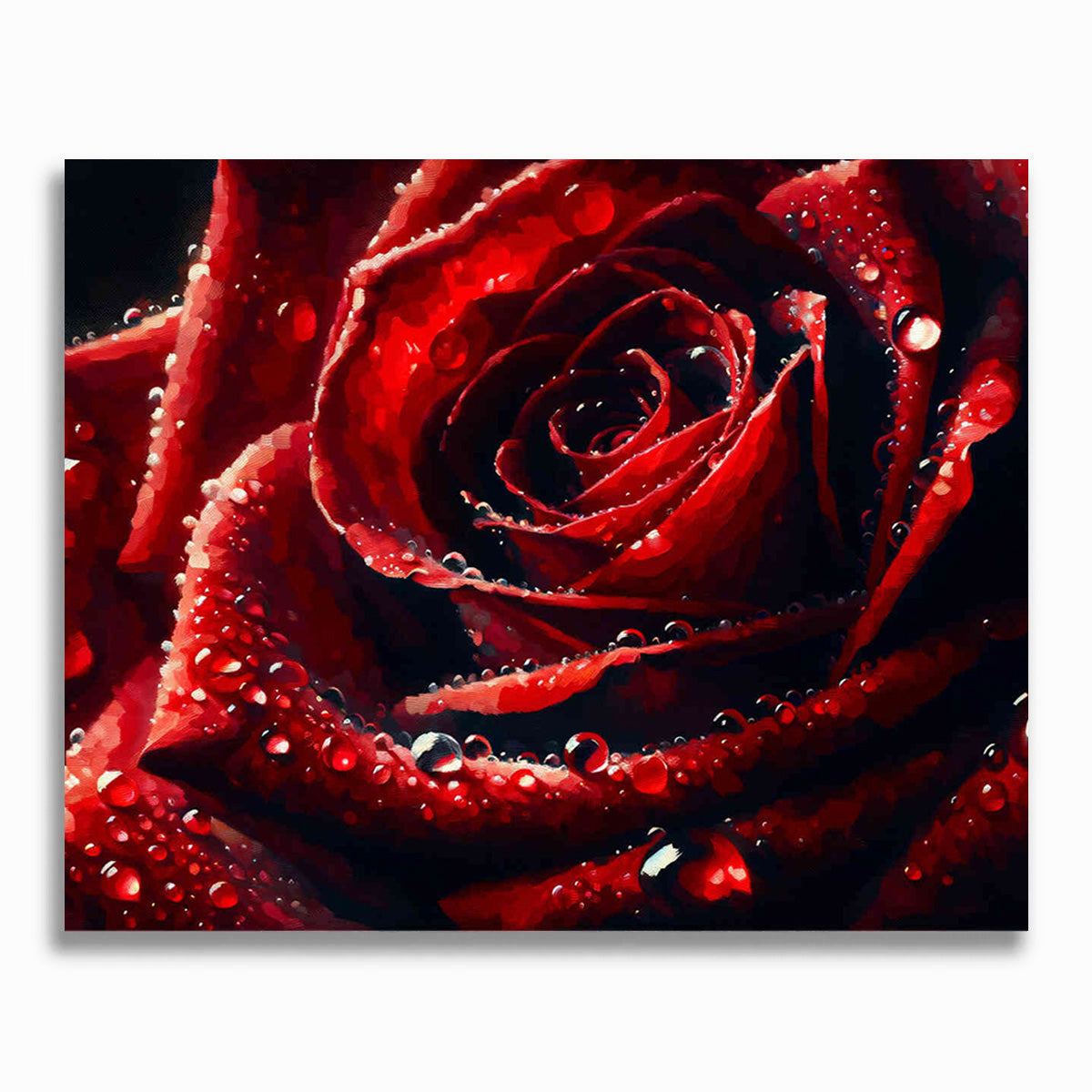 Malen nach Zahlen - Rote Rose Nahaufnahme