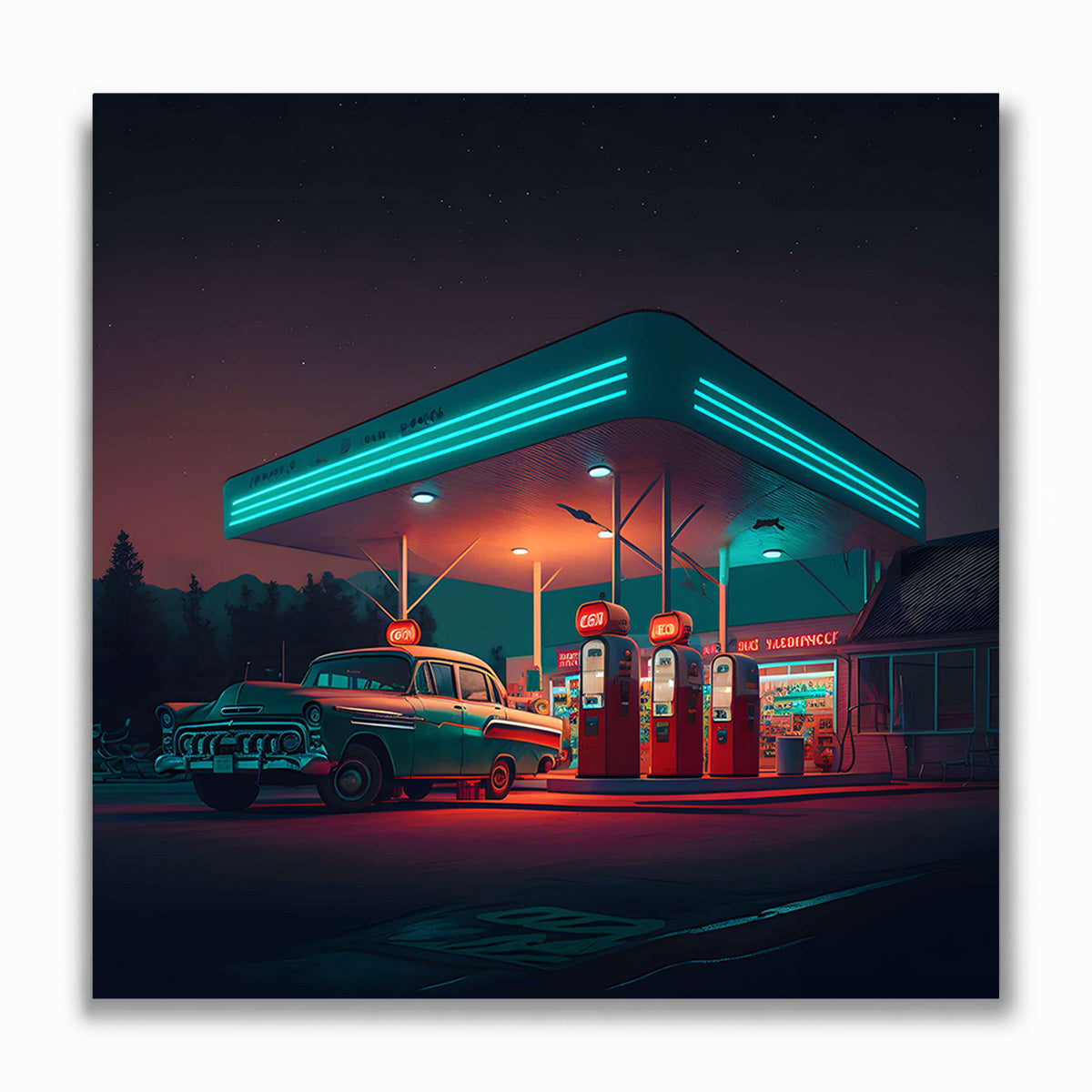 Malen nach Zahlen - Route 66 Tankstelle