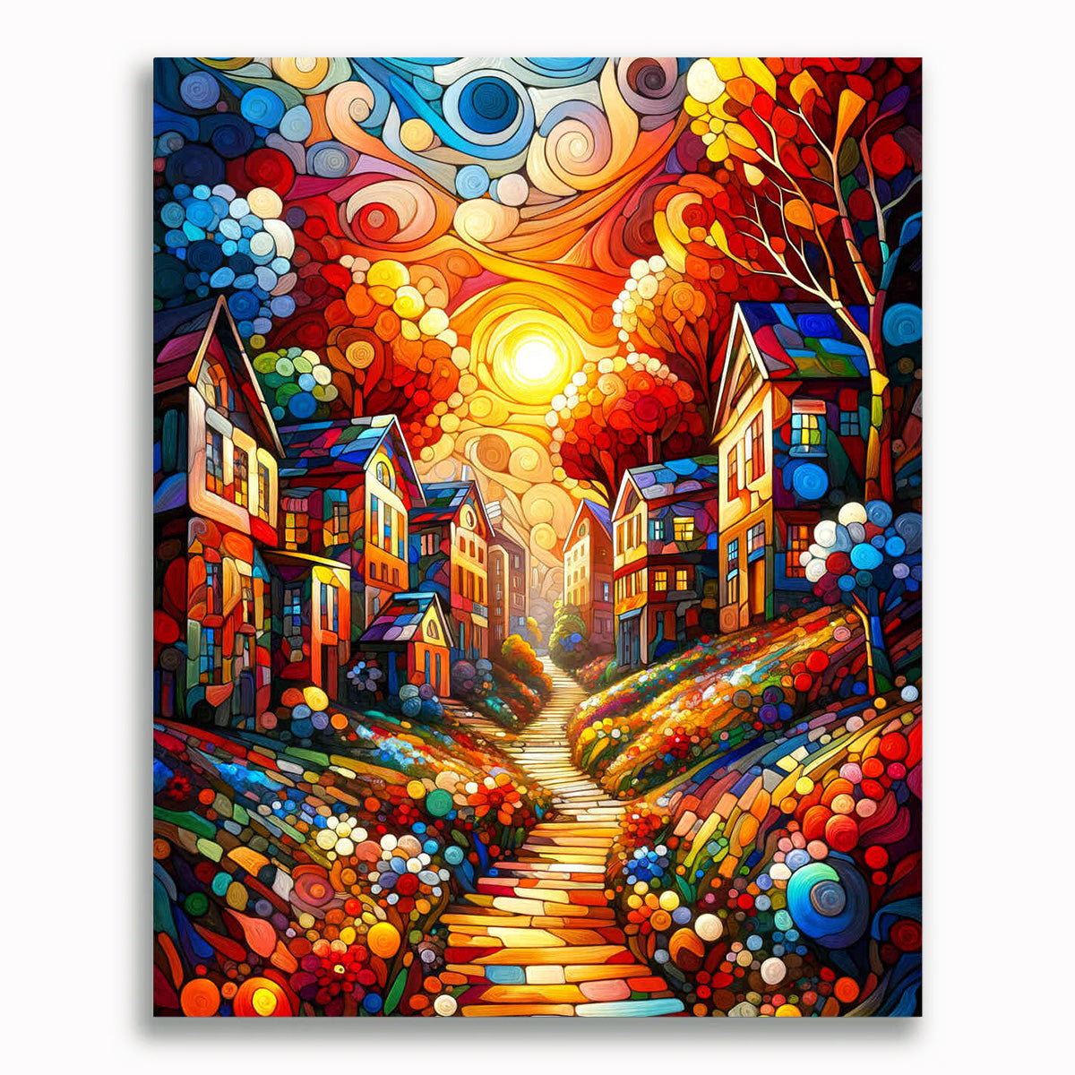 Malen nach Zahlen - Schiefe Abstrakte Stadt