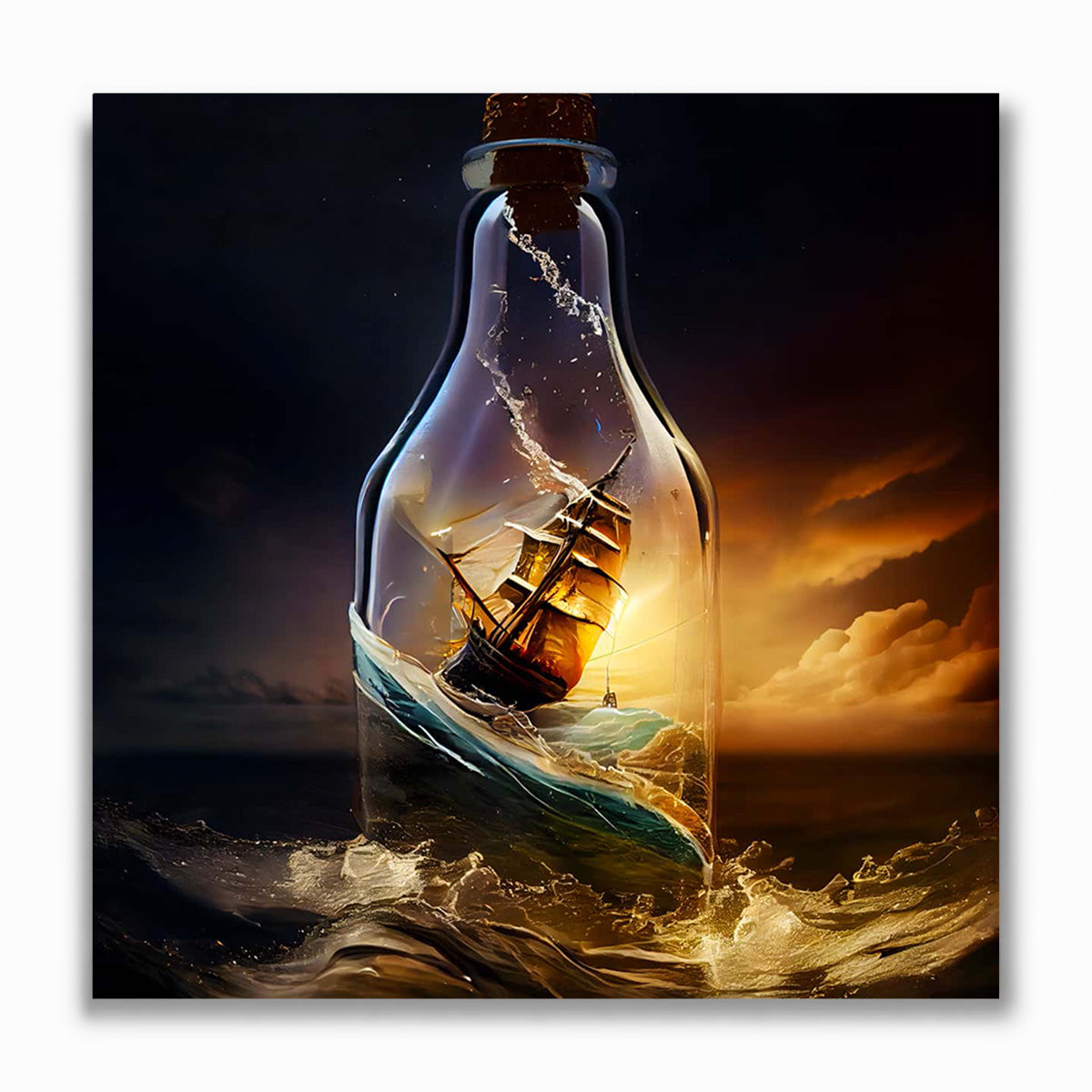 Malen nach Zahlen - Schiff im Glas