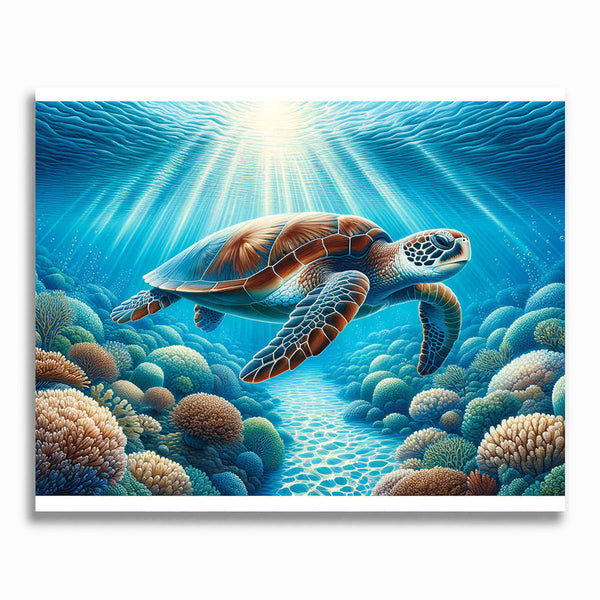 Malen nach Zahlen - Schildkröte im Meer