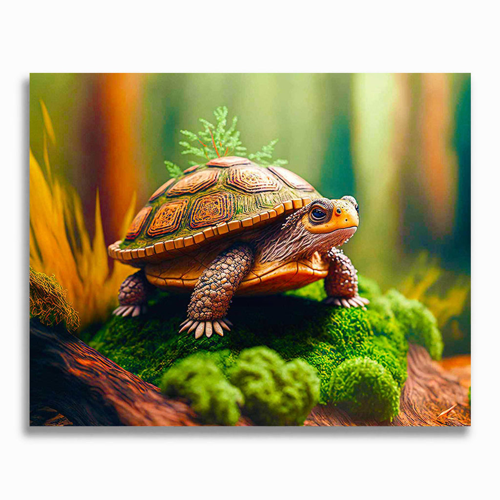 Malen nach Zahlen - Schildkröte im Wald