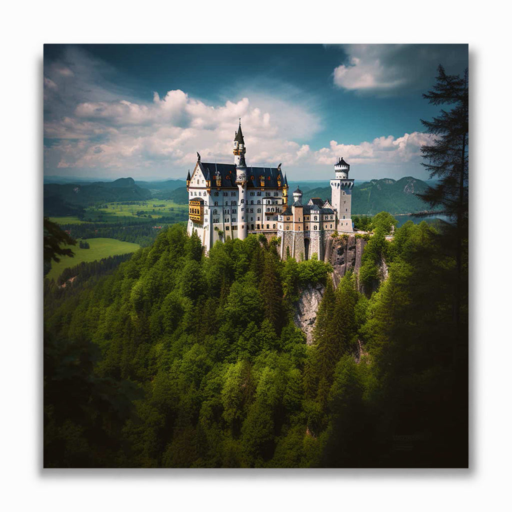 Malen nach Zahlen - Schloss Neuschwanstein im Grünen