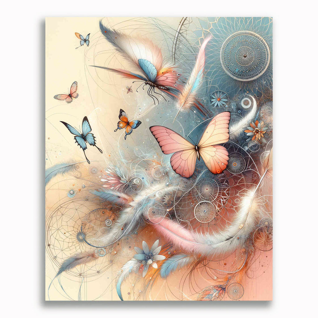 Malen nach Zahlen - Schmetterlinge und Traumfänger