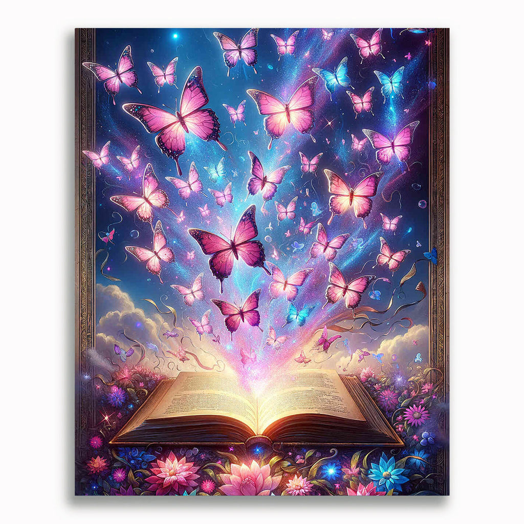 Malen nach Zahlen - Schmetterlinge und Zauberbuch