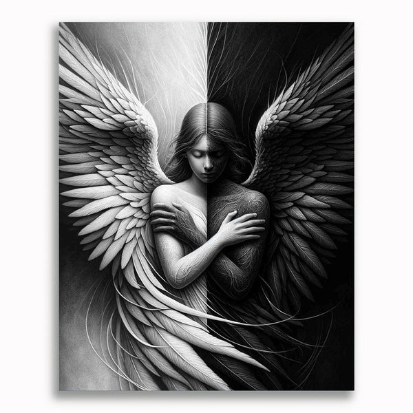 Malen nach Zahlen - Schwarz, Weißer Flügel