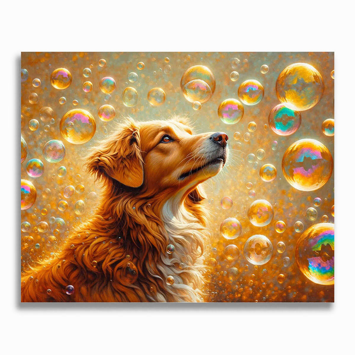 Malen nach Zahlen - Seifenblasen Hund