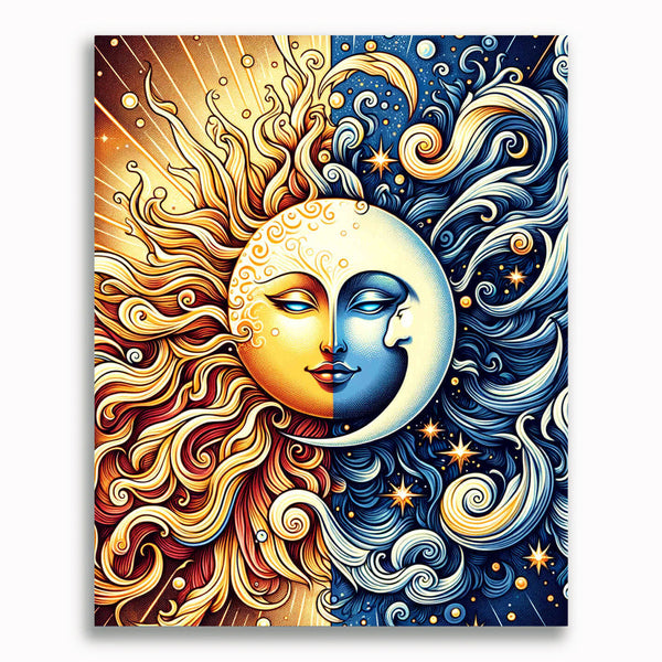 Malen nach Zahlen - Sonne Mond Comic