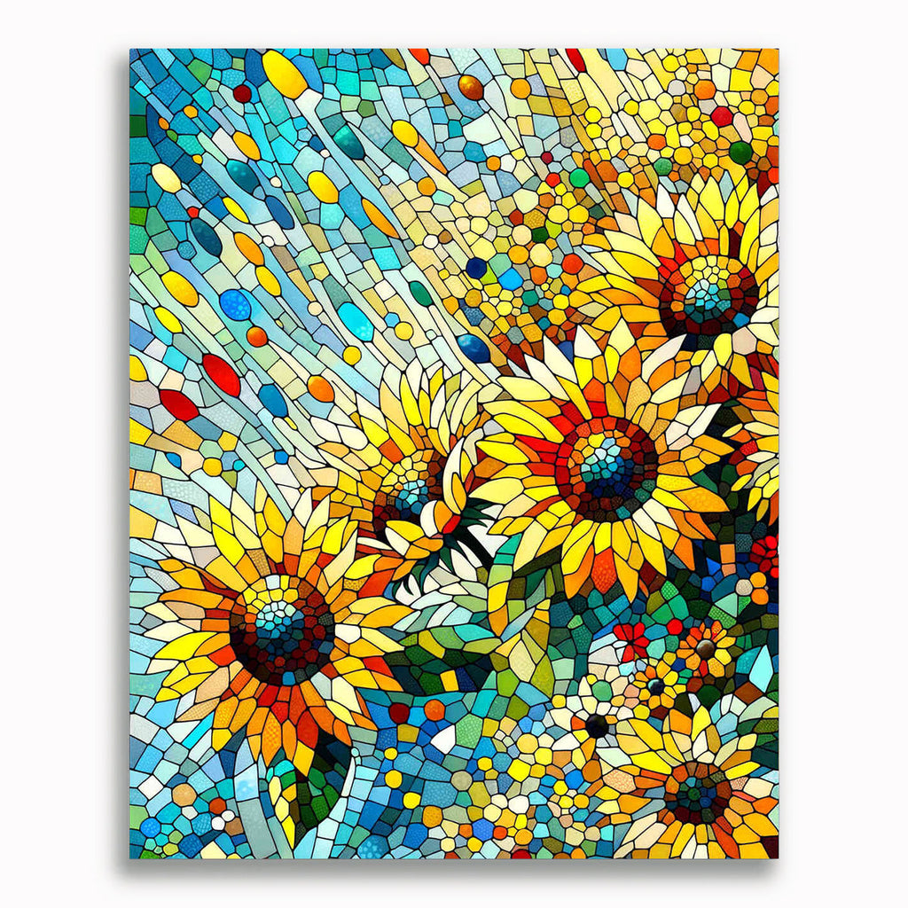 Malen nach Zahlen - Sonnenblumen Mosaik