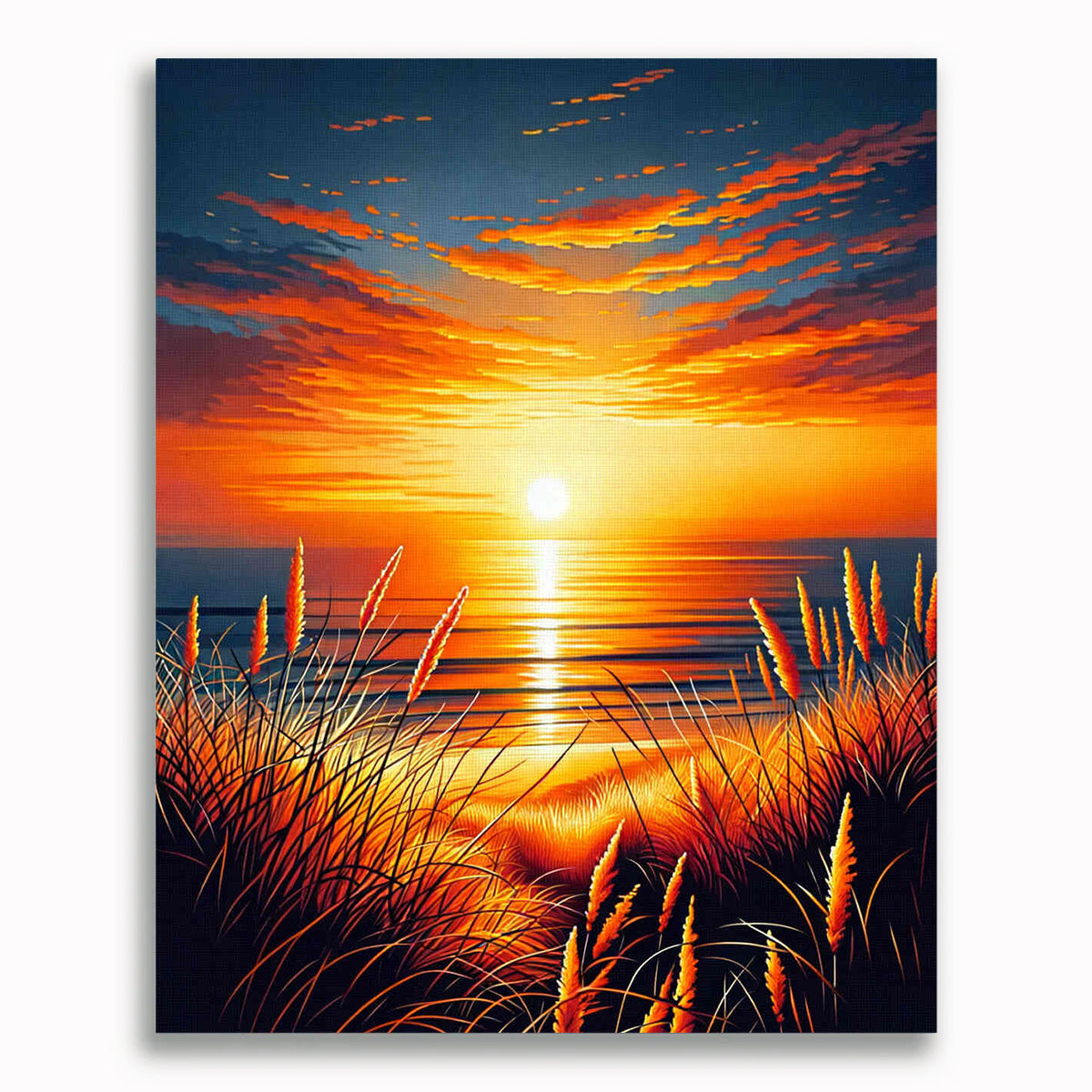 Malen nach Zahlen - Sonnenuntergang, Dünen