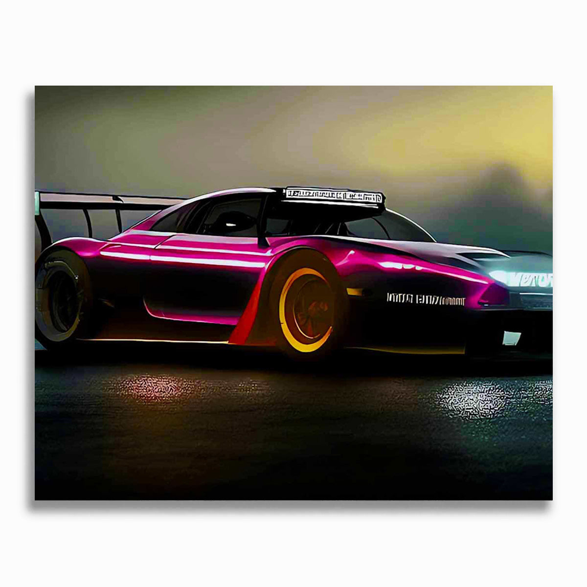 Malen nach Zahlen - Sportauto im Rennen