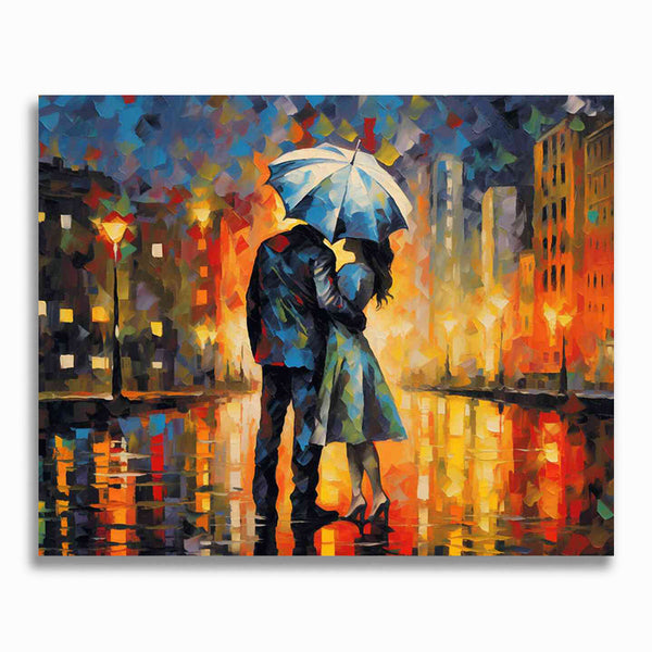 Malen nach Zahlen - Stadtliebe im Regen