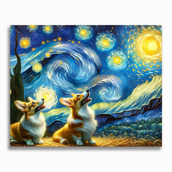 Malen nach Zahlen - Sternenhimmel, Corgi