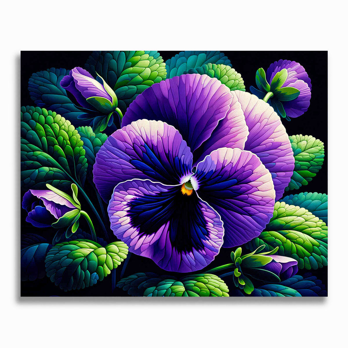 Malen nach Zahlen - Stiefmütterchen in lila